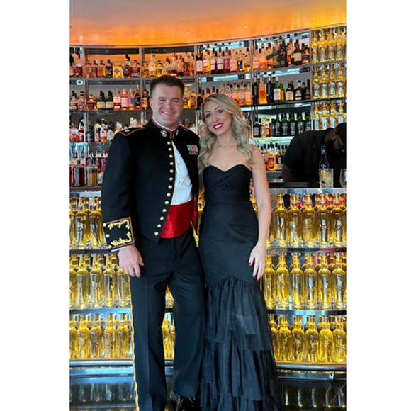 Lulus Strapless Black Tulle Pleated Trumpet Stunning Icon Maxi Dress Size M - Picture 8 of 12